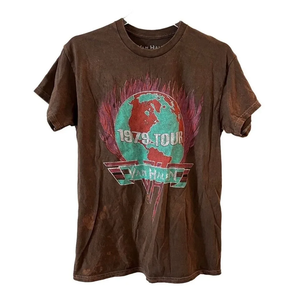 NWOT Van Halen 1979 World Tour Distressed Tee‎ Shirt Unisex Medium